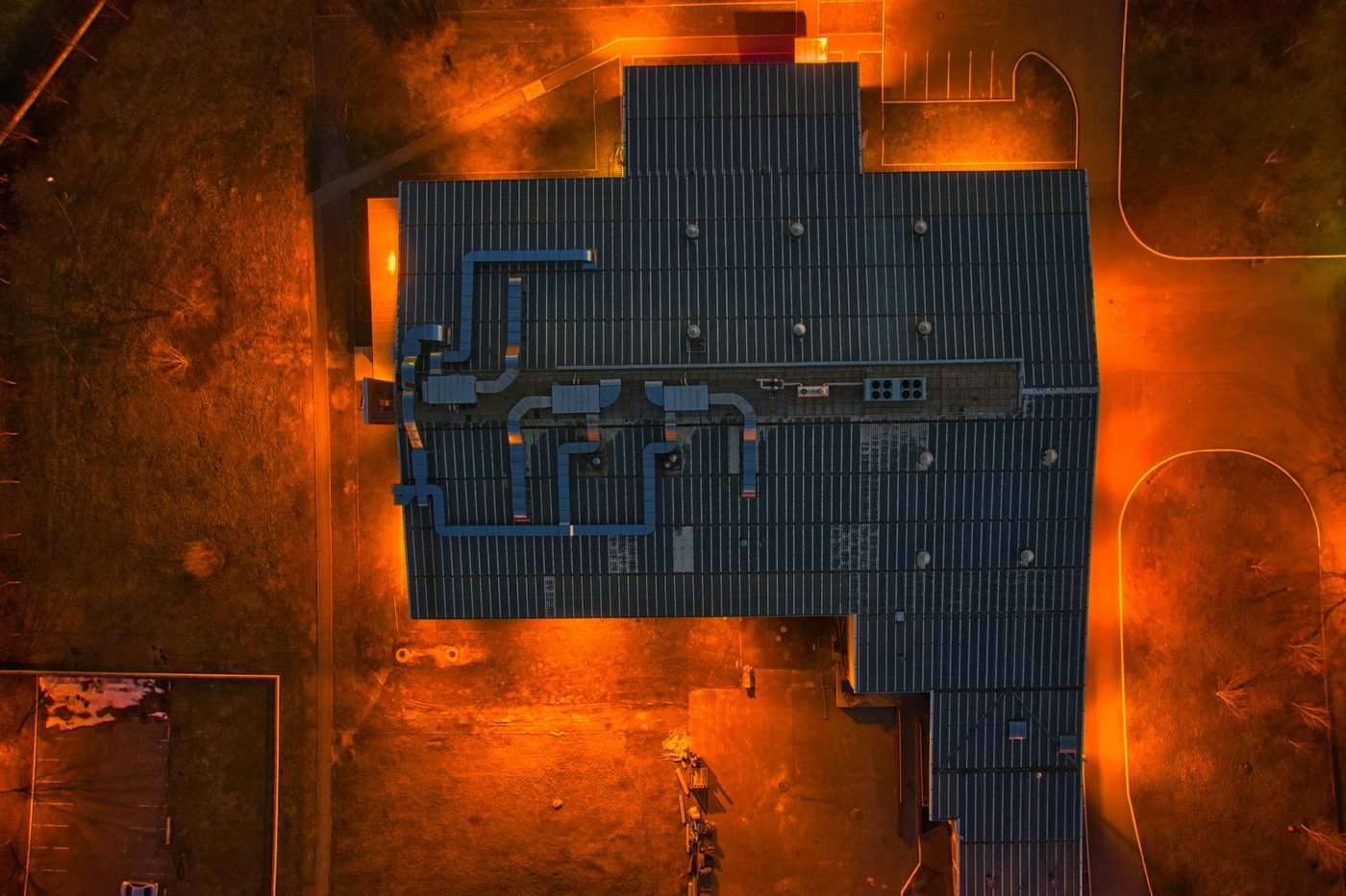 Immagine termica di una casa vista dall'alto